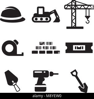 Builders Site Icons Stock Vector