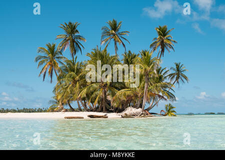 Small Island , Beach and Palm Trees -  San Blas Islands, Panama Stock Photo