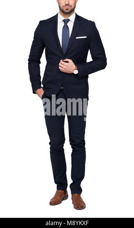 Young stylish businessman in formal wear isolated on white Stock Photo