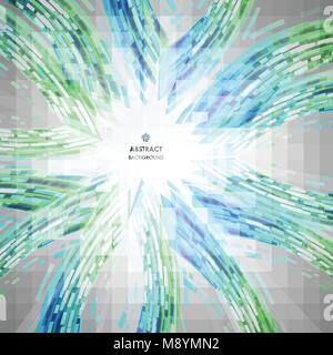 Abstract of modern digital technology dimension background in green and blue, vector illustration eps10 Stock Vector
