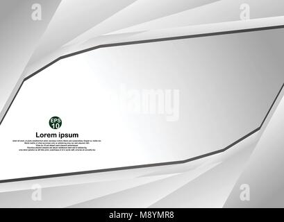 Abstract white with gray technology color modern futuristic background, vector illustration eps10 Stock Vector