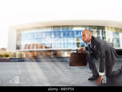 Businessman ready to start. Competition and challenge in business concept Stock Photo