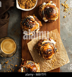 Smores donuts top view Stock Photo
