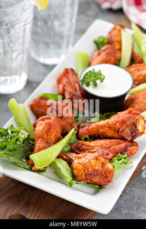 Hot chicken wings appetizer