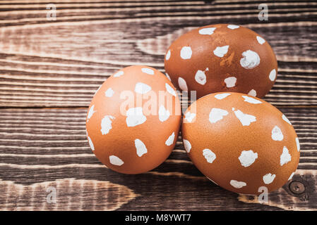 three chicken eggs in a speck Stock Photo