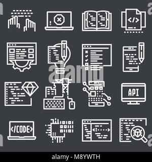 Programming and developer icons Stock Vector