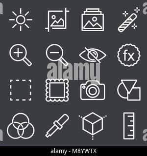 Set of Image Settings Related Vector Icons. Stock Vector