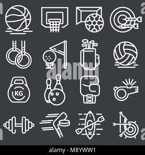 Sports set icons. Flat vector illustration Stock Vector