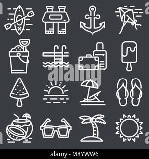 Summer vector icon set Stock Vector