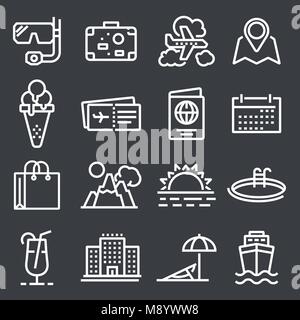 Travel and tourism icon set Stock Vector