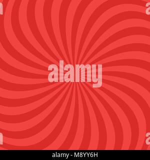 Red abstract spiral ray pattern background Stock Vector