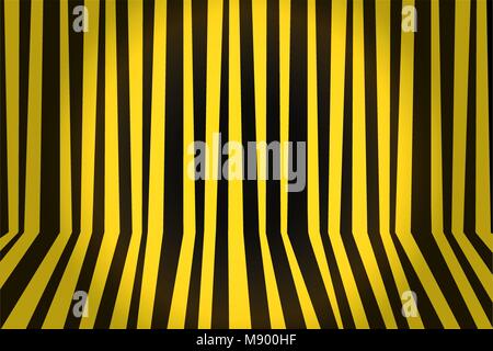 Background striped room in yellow and black. Vector illustration. Stock Vector