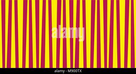 Abstract vertical striped pattern. Yellow and red print. Background for wallpaper, web page, surface textures. Vector illustration, banner, poster, te Stock Vector