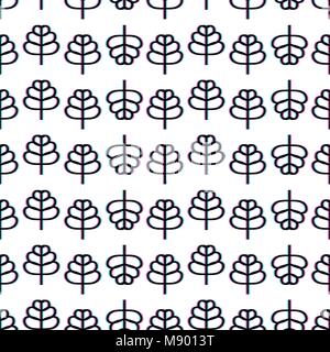 Seamless decorative pattern with linear style leaves. 3d stereoscopic effect Stock Vector