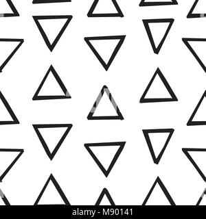 Seamless decorative pattern with hand drawn geometry shapes. Stock Vector