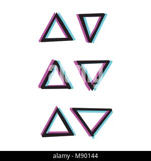 Hand painted decorative geometry shapes. Stock Vector