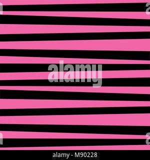 Pink and black horizontal striped background. Cute pattern. Vintage retro stripes design. Creative textured banner. Vector illustration for design, ca Stock Vector