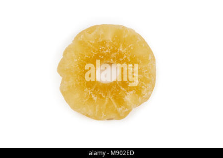 Dried and candied pineapple ring isolated on white background Stock Photo