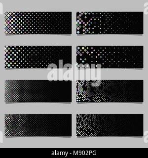 Diagonal square pattern banner background template set Stock Vector