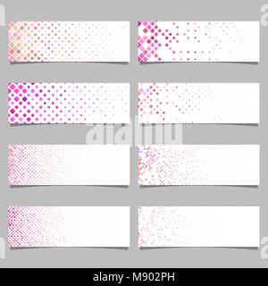 Geometric rounded square pattern banner background template set Stock Vector