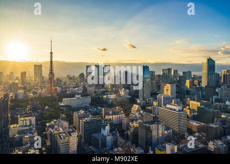 aerial view of Tokyo city, Japan Stock Photo