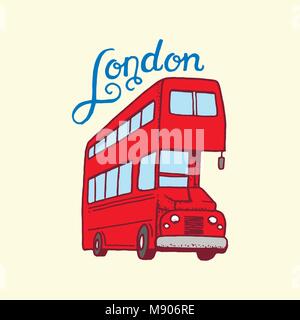 British, bus in London and the gentlemen. symbols, badges or stamps, emblems or architectural landmarks, United Kingdom. Country England label. Stock Vector