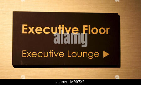SINGAPORE - APR 2nd 2015: Sign to Executive Lounge in a luxury hotel Stock Photo