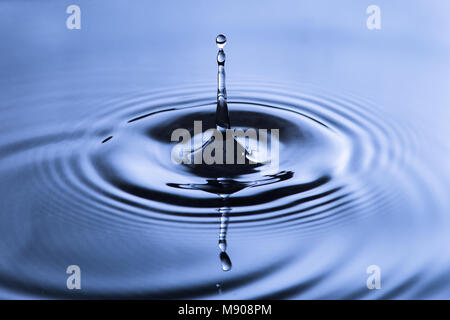 Water drop, blue water Stock Photo
