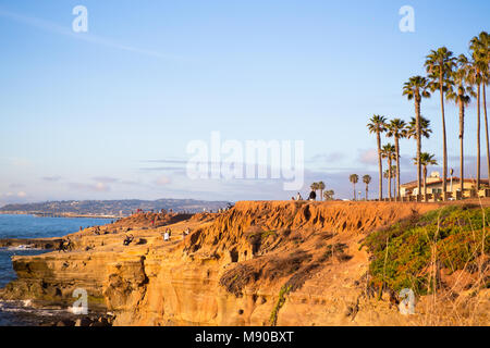 SAN DIEGO, CALIFORNIA - MARCH 11, 2018: View of beautiful San Diego in southern California seen from Sunset Cliffs in Point Loma. Stock Photo