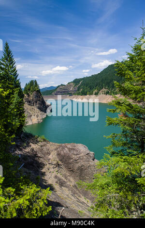 Cougar Reservoir in Lane County Oregon is part of the McKenzie River watershed Stock Photo