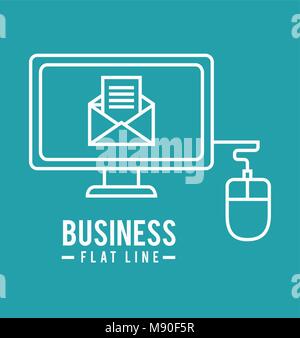 business flat line design, vector illustration eps10 graphic Stock Vector
