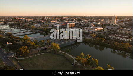 The Brazos River cut Waco Texas in half providing recreation and transportation for residents Stock Photo