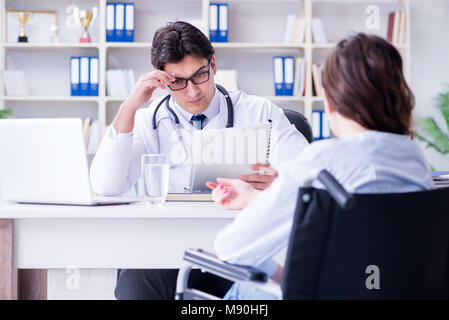 Doctor sharing discouraging lab test results to patient Stock Photo