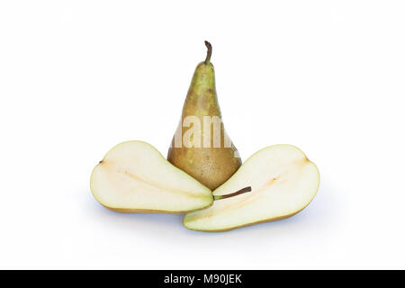 Sliced pear isolated on white background with clipping path Stock Photo