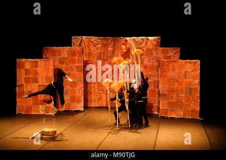 Influence show by Phare Ponleu Selpak Cambodian circus in Meudon, France. Stock Photo