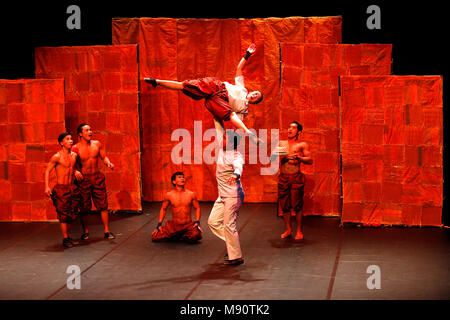 Influence show by Phare Ponleu Selpak Cambodian circus in Meudon, France. Stock Photo