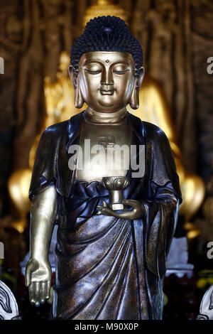 Chua Ho Quoc pagoda.  Bhai ajyaguru : medicine Buddha statue. Phu Quoc. Vietnam. Stock Photo