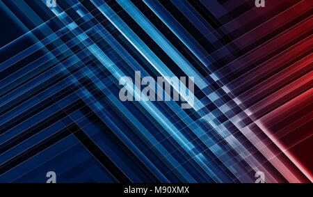 Abstract digital background. Geometric pattern of intersected blue and red glowing stripes and wireframe lines useful as a mobile gadgets wallpaper im Stock Photo