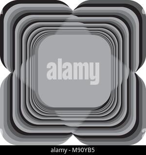 Abstract Frame four gray shaddows including black repetitive pattern background Stock Vector