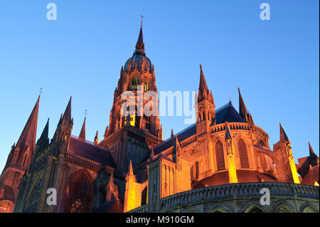 Cathédrale Notre-Dame de Bayeux Calvados Normandy France at twilight Stock Photo