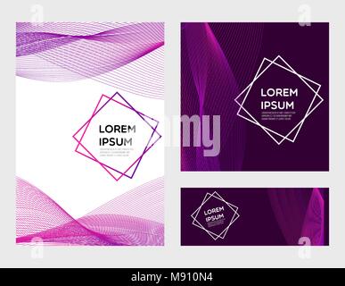 cover page design set with curve line pattern Stock Vector Image & Art ...