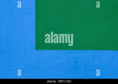 Blue and green painted plaster wall texture background Stock Photo