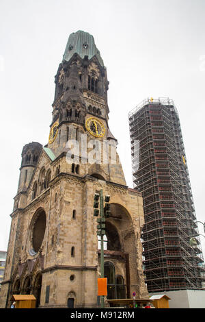 Berlin, the Kaiser Wilhelm Memorial Church mostly just known as Gedächtniskirche Stock Photo