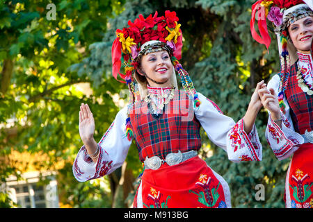 Plovdiv, Bulgaria - 3rd August 2013: Indonesian female folklore dancer ...