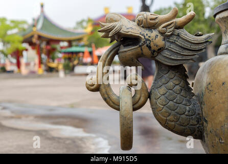 Side of the incense burner shaped as a dragon. Stock Photo