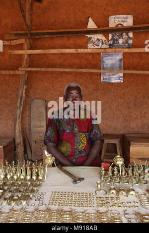 Craftsman at work in Abomey, Benin. Stock Photo