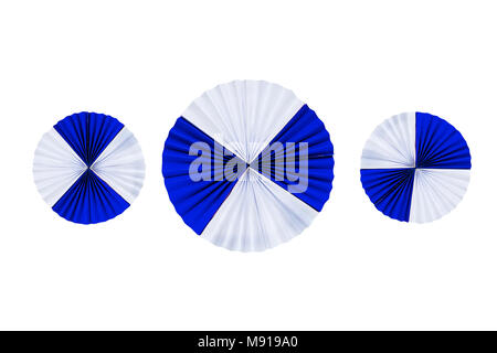 Paper filigree strips folded in waves.On the white background. Stock Photo