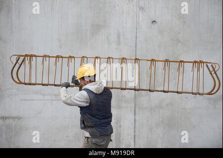Atmosphere in the construction site, worker Stock Photo