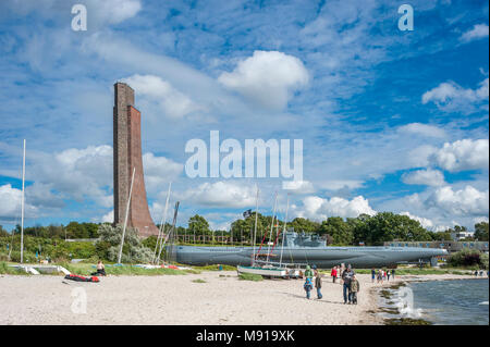Naval memorial and submarine U995, Laboe, Baltic Sea, Schleswig-Holstein, Germany, Europe Stock Photo
