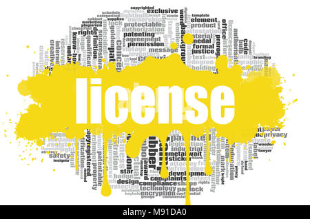 License word cloud concept on white background, 3d rendering. Stock Photo